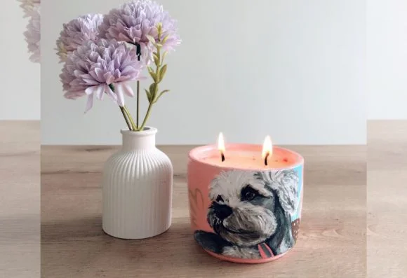 Vela aromática Mascota Personalizada - 12 onzas
